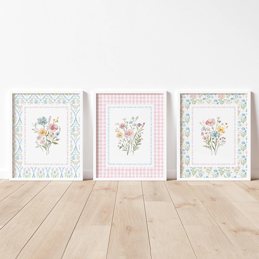 Baby Nursery Frames - 3 adet çerçevesiz kanvas tablo seti,
