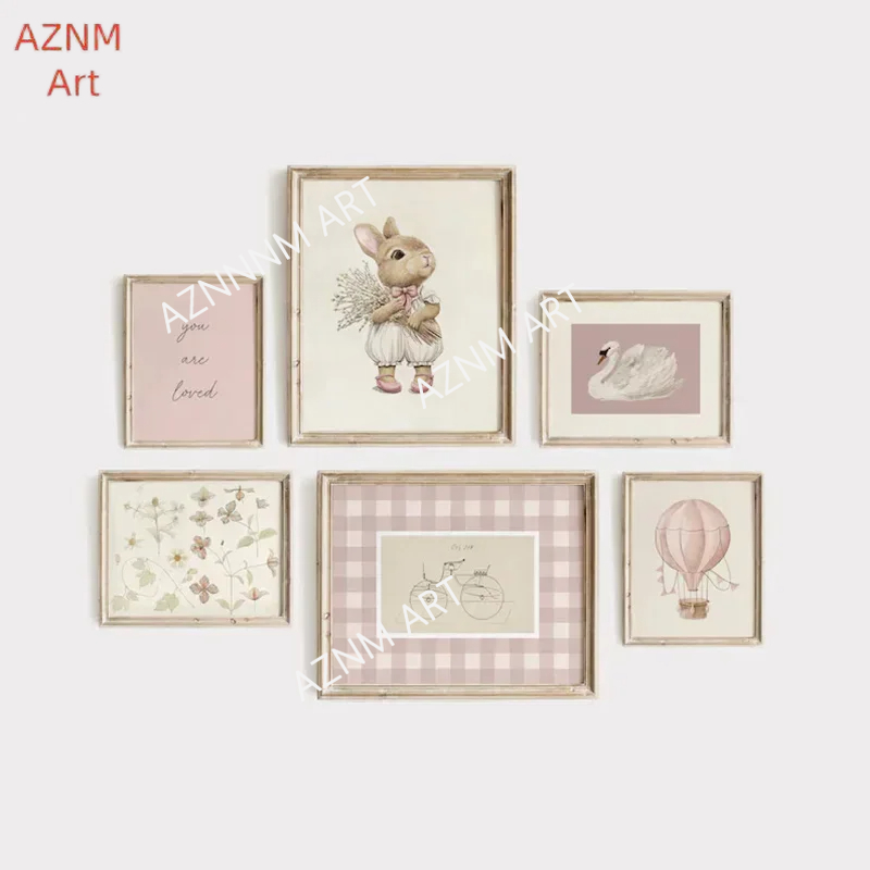 Baby Nursery Wall Lights - Pembe Çocuk Odası Galeri Sanatı Duvar