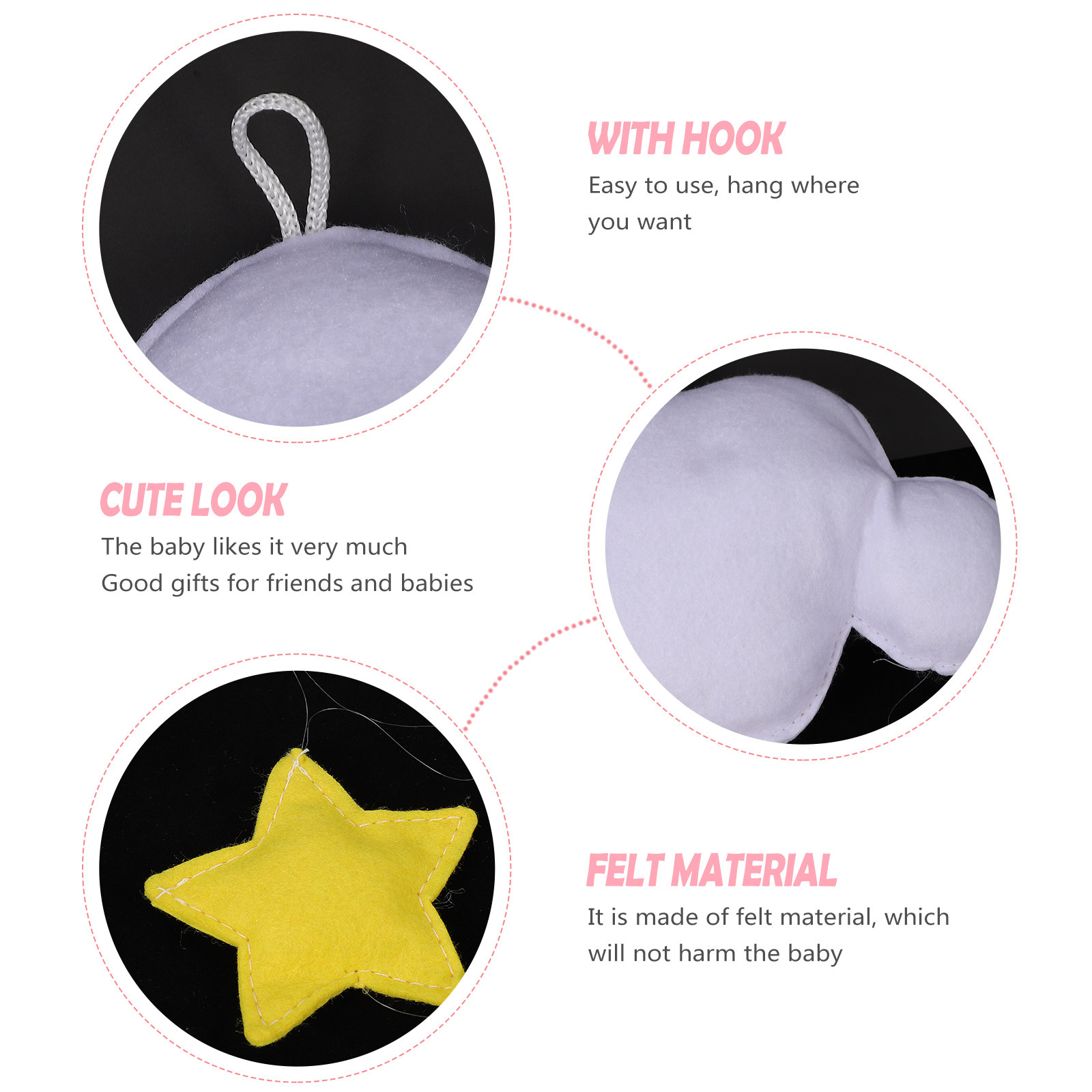 Sevimli Bulut Yıldız Keçe Duva - Baby Nursery Light Fixture incelemesi ve fiyatı